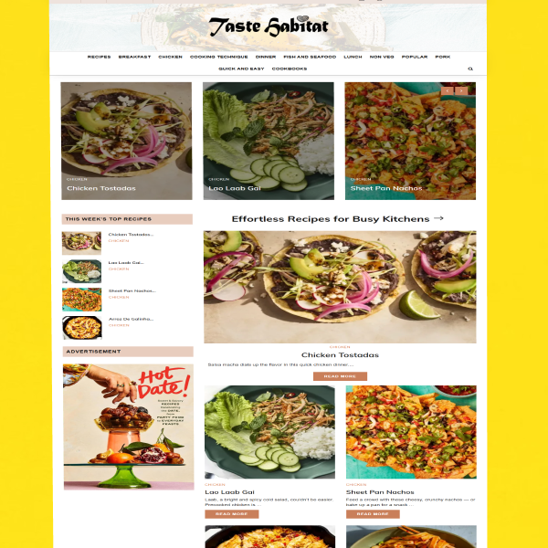 Taste Habitat website design by K9 Advertisement