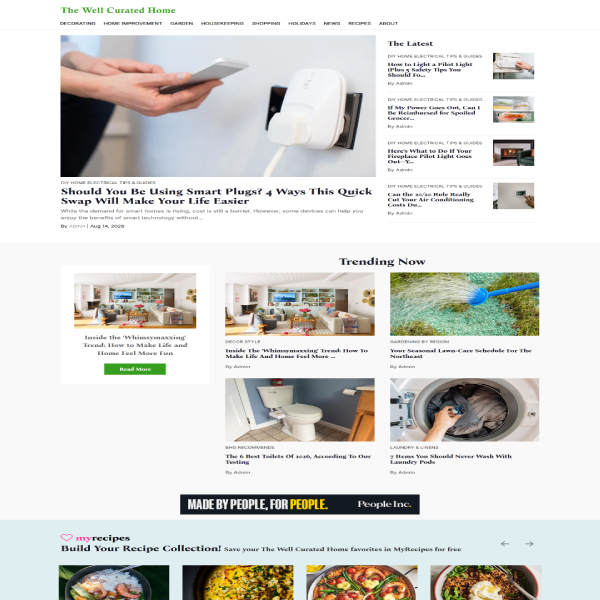 The Well Curated Home website design by K9 Advertisement