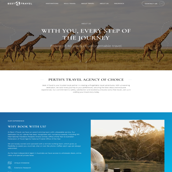 Best 4 Travel website design by K9 Advertisement