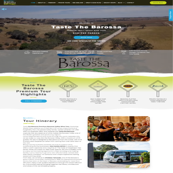 Taste the Barossa website design by K9 Advertisement